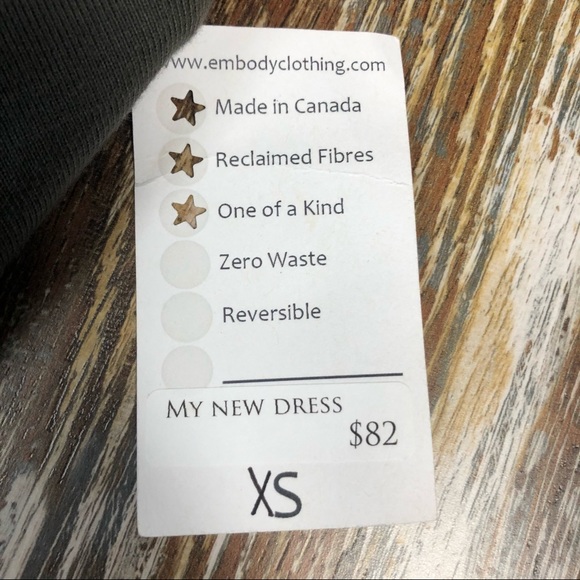 Blue Cotton T-shirt Knit Dress Upcycled EMBODY - Picture 7 of 7